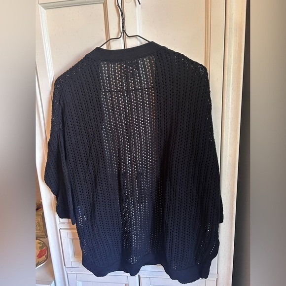 XSmall Old Navy Black Crocheted Cardigan Quarter Sleeves‎ Winter Fall - Picture 10 of 12